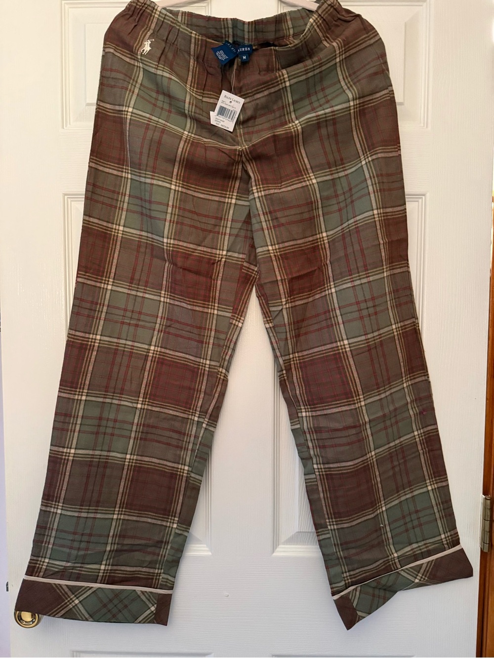 Ralph Lauren Brown and Green Plaid Lounge Pants